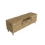 Тумба Лэстер на конусних ніжках Ferrum-decor 48x139x38 Чорний метал ДСП Дуб Артізан 16 мм (LEST107)