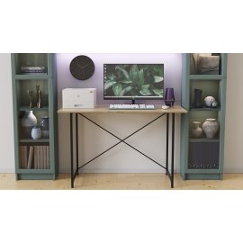 Стіл письмовий Line Лайт Ferrum-decor 750x1200x600 Чорний метал ДСП Дуб Сонома 16 мм (LINE125)