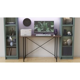 Стол письменный Line Лайт Ferrum-decor 750x1000x500 Черный металл ДСП Дуб Сонома Трюфель 16 мм (LINE105)