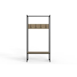 Вешалка напольная модульная Ferrum-decor Трелис 12 180x90x38 черный ДСП Дуб Сонома 16мм