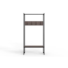 Вешалка напольная модульная Ferrum-decor Трелис 12 180x90x38 черный ДСП Дуб Сонома Трюфель 16мм