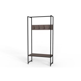 Вешалка напольная модульная Ferrum-decor Трелис 12 180x90x38 черный ДСП Дуб Сонома Труфель 16мм