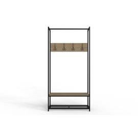 Вешалка напольная модульная Ferrum-decor Трелис 13 180x90x38 черный ДСП Дуб Сонома 16мм
