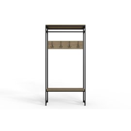Вешалка напольная модульная Ferrum-decor Трелис 14 180x90x38 черный ДСП Дуб Сонома 16мм