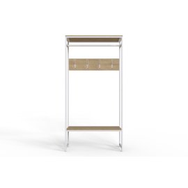 Вешалка напольная модульная Ferrum-decor Трелис 14 180x90x38 белый ДСП Дуб Сонома 16мм