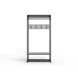 Вешалка напольная модульная Ferrum-decor Трелис 15 180x90x38 черный ДСП Белое 16мм