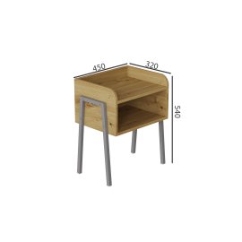 Тумба модульная Ferrum-decor Джузи 540x450x320 металл Серый ДСП Дуб Дуб Артизан 16 мм (DJU0020)