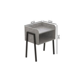 Тумба модульная Ferrum-decor Джузи 540x450x320 металл Черный ДСП Бетон 16 мм (DJU0007)