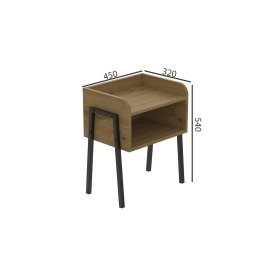 Тумба модульная Ferrum-decor Джузи 540x450x320 металл Черный ДСП Дуб Дуб Артизан 16 мм (DJU0006)