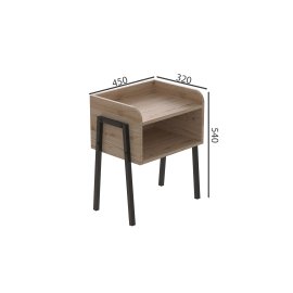 Тумба модульная Ferrum-decor Джузи 540x450x320 металл Черный ДСП Дуб Сан-Марино 16 мм (DJU0002)