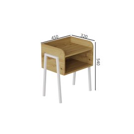 Тумба модульная Ferrum-decor Джузи 540x450x320 металл Белый ДСП Дуб Дуб Артизан 16 мм (DJU0013)