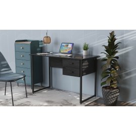 Компьютерный стол Ferrum-decor Дакота 75x120x60 черный ДСП Сосна Кембра 16мм