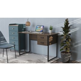 Письменный стол Ferrum-decor Дакота 75x140x70 черный ДСП Дуб Сонома Трюфель 16мм