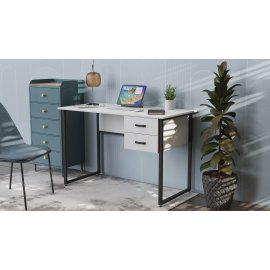 Письменный стол Ferrum-decor Дакота 75x120x60 черный ДСП Белое 16мм