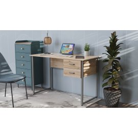 Компьютерный стол Ferrum-decor Гарри 75x140x70 белый ДСП Сосна Кембра 16мм