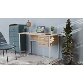 Компьютерный стол Ferrum-decor Дакота 75x120x60 белый ДСП Дуб Сан-Марино 16мм