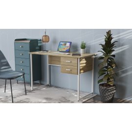 Письменный стол Ferrum-decor Дакота 75x120x60 белый ДСП Дуб Сонома 16мм