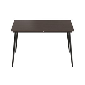 Стіл кухонний розкладний Данді на конусних ногах Ferrum-decor 75x120(160)x70 Чорний метал ДСП Венге Магія 16 мм (DAND110)