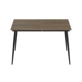 Стол кухонный раскладной Данди на конусных ногах Ferrum-decor 75x120(160)x60 Черный металл ДСП Дуб Сонома Трюфель 16 мм (DAND104)