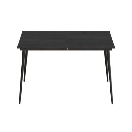 Стол кухонный раскладной Данди на конусных ногах Ferrum-decor 75x120(160)x60 Черный металл ДСП Сосна Кембра 16 мм (DAND101)