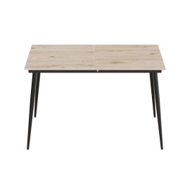 Стол кухонный раскладной Данди на конусных ногах Ferrum-decor 75x120(160)x60 Черный металл ДСП Дуб Сан-Марино 16 мм (DAND105)
