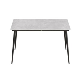 Стол кухонный раскладной Данди на конусных ногах Ferrum-decor 75x120(160)x60 Черный металл ДСП Бетон 16 мм (DAND100)