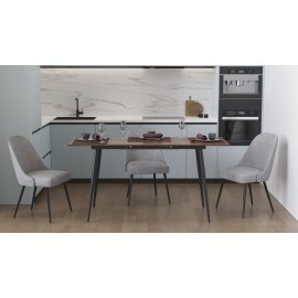 Стіл кухонний розкладний Данді на конусних ногах Ferrum-decor 75x120(160)x70 Чорний метал ДСП Дуб Сонома Трюфель 16 мм (DAND112)