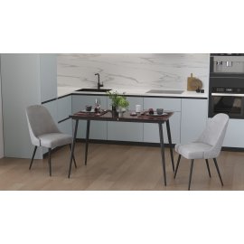 Стол кухонный раскладной Данди на конусных ногах Ferrum-decor 75x120(160)x60 Черный металл ДСП Венге Магия 16 мм (DAND102)