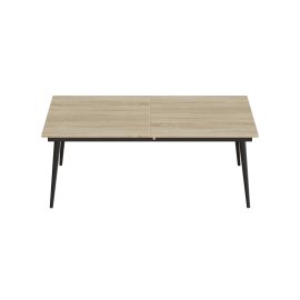 Стіл журнальний трансформер Dandi Small Ferrum-decor 45x120(160)x60 Чорний метал ДСП Дуб Сонома 16 мм (DANDS103)