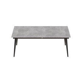Стіл журнальний трансформер Dandi Small Ferrum-decor 45x120(160)x60 Чорний метал ДСП Бетон 16 мм (DANDS100)