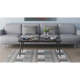 Стол трансформер журнальный Dandi Small Ferrum-decor 45x120(160)x70 Черный металл ДСП Венге Магия 16 мм (DANDS110)