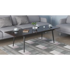 Стіл журнальний трансформер Dandi Small Ferrum-decor 45x120(160)x60 Чорний метал ДСП Венге Магія 16 мм (DANDS102)