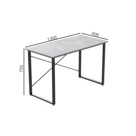 Стіл письмовий Дейв Ferrum-decor 750x1200x600 Чорний метал ДСП Бетон 32 мм (DEY3009)
