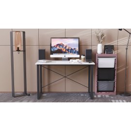 Письменный стол Ferrum-decor Дейв 75x100x60 черный ДСП Белое 16мм