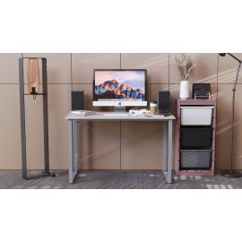 Стол письменный Дейв Ferrum-decor 750x1400x600 Серый металл ДСП Бетон 16 мм (DEY3014)