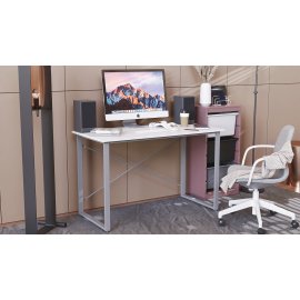 Письменный стол Ferrum-decor Дейв 75x120x60 серый ДСП Белое 16мм