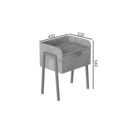 Тумба модульная Ferrum-decor Бетти 540x450x320 металл Серый ДСП Бетон16 мм (BET0021)