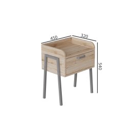 Тумба модульная Ferrum-decor Бетти 540x450x320 металл Серый ДСП Дуб Сан-Марино 16 мм (BET0016)