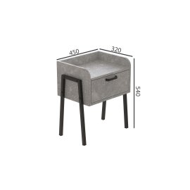 Тумба модульная Ferrum-decor Бетти 540x450x320 металл Черный ДСП Бетон 16 мм (BET0007)