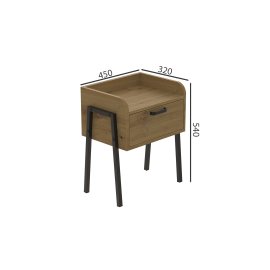 Тумба модульная Ferrum-decor Бетти 540x450x320 металл Черный ДСП Дуб Дуб Артизан 16 мм (BET0006)