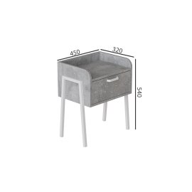 Тумба модульная Ferrum-decor Бетти 540x450x320 металл Белый ДСП Бетон 16 мм (BET0014)