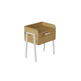Тумба модульная Ferrum-decor Бетти 540x450x320 металл Белый ДСП Дуб Дуб Артизан 16 мм (BET0013)