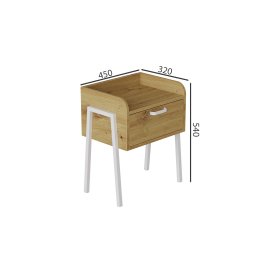 Тумба модульная Ferrum-decor Бетти 540x450x320 металл Белый ДСП Дуб Дуб Артизан 16 мм (BET0013)