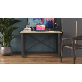 Письменный стол Ferrum-decor Драйв 750x1200x600 Черный металл ДСП Дуб Сонома 16 мм (DRA025)