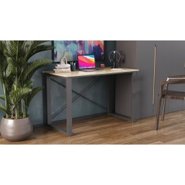 Письменный стол Ferrum-decor Драйв 750x1000x600 Черный металл ДСП Дуб Сонома 16 мм (DRA004)