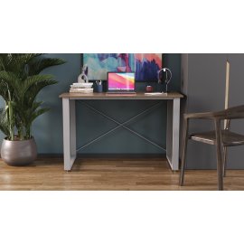 Письмовий стіл Ferrum-decor Драйв 750x1000x600 Сірий метал ДСП Дуб Сонома Трюфель 16 мм (DRA012)