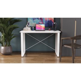 Письмовий стіл Ferrum-decor Драйв 750x1000x700 Білий метал ДСП Білий 16 мм (DRA078)