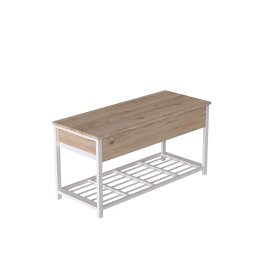 Банкетка с ящиком Ferrum-decor Дрейк 1 550x1000x400 металл Белый ДСП Дуб Сан-Марино 16 мм (DRE0009)