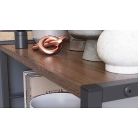 Етажерка 3/60 Ferrum-decor Серії Конект 73x60x28 чорний ДСП Дуб Сонома Трюфель 16мм (XK00221)