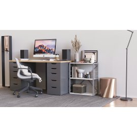 Етажерка 3/60 Ferrum-decor Серії Конект 73x60x28 сірий ДСП Біле 16мм (XK00229)